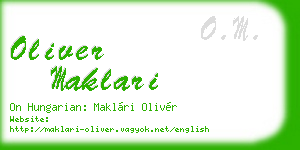 oliver maklari business card