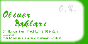 oliver maklari business card